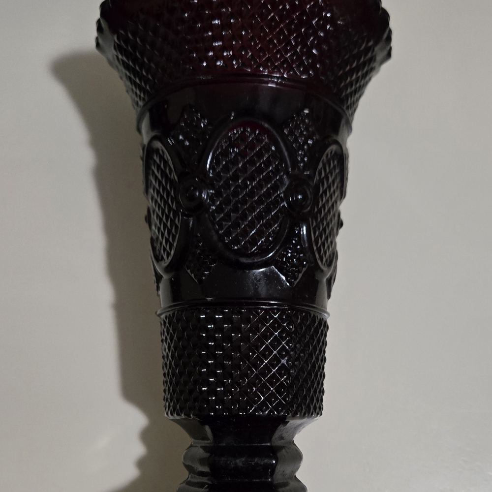 Elegant Ruby Red Textured Vase